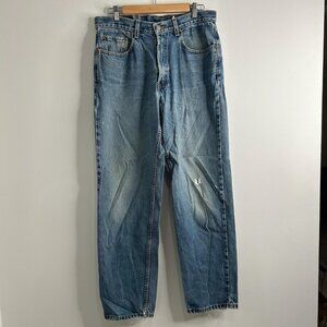 Levis 550 Jeans‎ Mens 34x32 Blue Relaxed Fit Distressed Denim Vintage Style